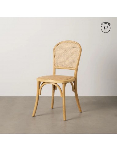 Silla de ratán REXIT en madera natural