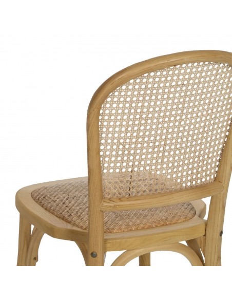 Silla de ratán REXIT en madera natural