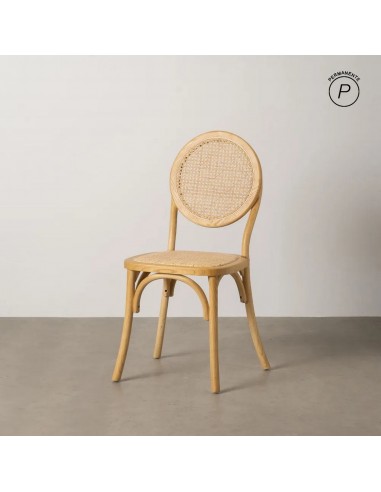 Cadeira Medalhão Thonet em ratã Natural e Madeira