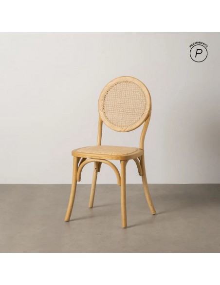 Silla medallón Thonet de Ratán Natural y Madera