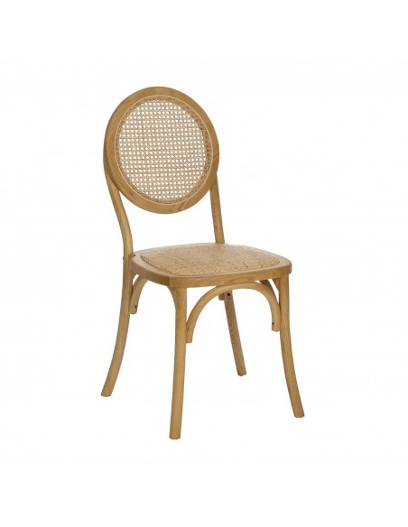 Cadeira Medalhão Thonet em ratã Natural e Madeira