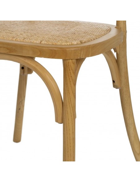 Silla medallón Thonet de Ratán Natural y Madera