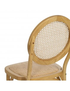 Cadeira Medalhão Thonet em ratã Natural e Madeira 2