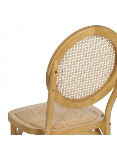 Cadeira Medalhão Thonet em ratã Natural e Madeira