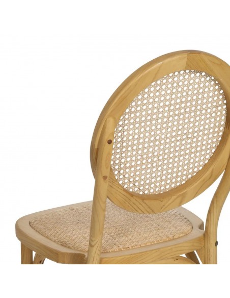 Cadeira Medalhão Thonet em ratã Natural e Madeira