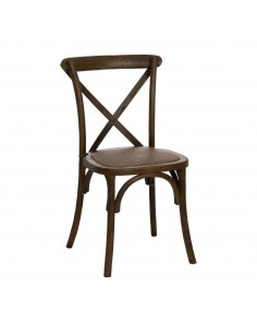 Silla rústica Aspas Thonet Madera marrón y asiento Ratán