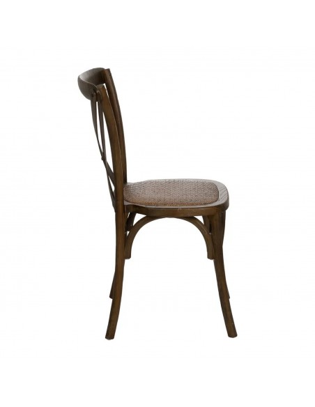 Cadeira rústica Aspas Thonet, assento em madeira marrom e rattan