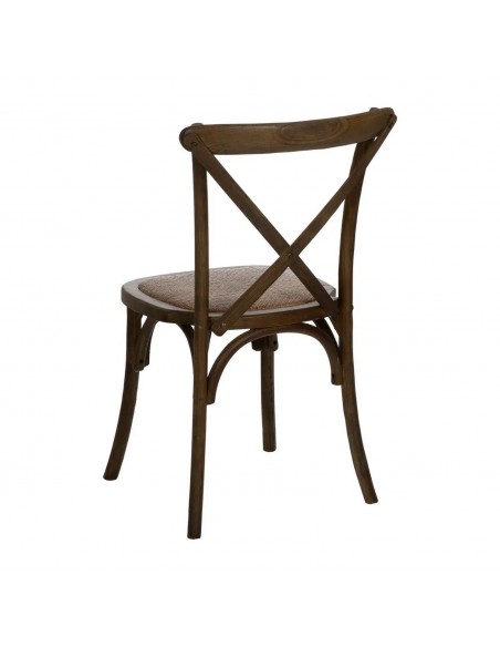 Silla rústica Aspas Thonet Madera marrón y asiento Ratán
