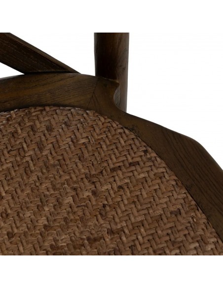 Silla rústica Aspas Thonet Madera marrón y asiento Ratán