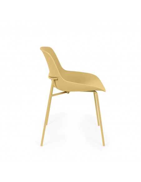 Silla LUNA Moderna Polipropileno con Patas Metálicas