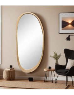 Espejo Vestidor Grande Oval 180 x 85 madera color roble