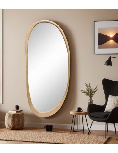 Espejo Vestidor Grande Oval 180 x 85 madera color roble