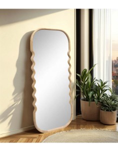 Espelho de vestário em madeira ZIGZAG 160 x 60 cor carvalho