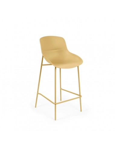 Taburete LUNA 66 moderno, polipropileno con patas Metálicas