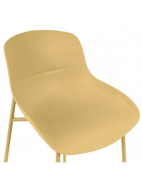 Taburete LUNA 66 moderno, polipropileno con patas Metálicas