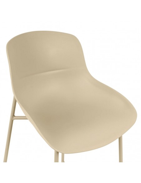 Taburete LUNA 66 moderno, polipropileno con patas Metálicas
