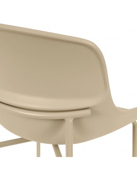 Taburete LUNA 66 moderno, polipropileno con patas Metálicas