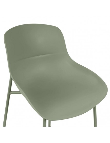 Taburete LUNA 66 moderno, polipropileno con patas Metálicas