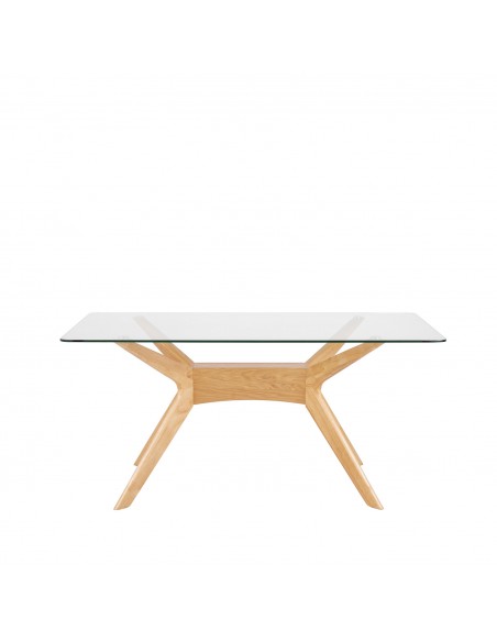 MESA DE VIDRO MODERNO DELLA 160x90, carvalho