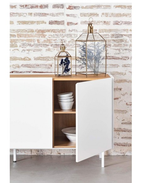 TEULAT APARADOR ARISTA 165x40, minimalista, lacado a branco.