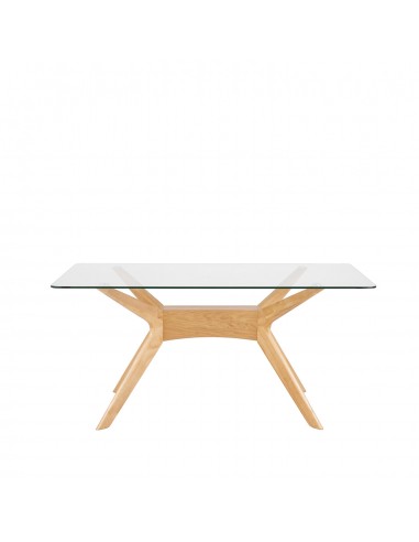 MESA de cristal y roble DELLA 140x90