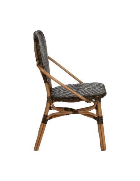 Silla MUKA comedor tropical rústico en ratán y madera