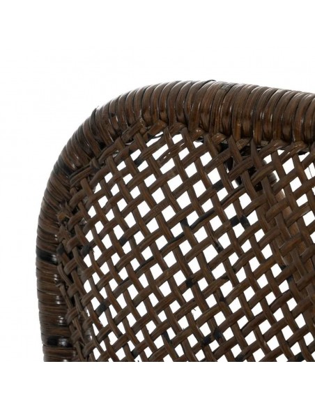 Silla MUKA comedor tropical rústico en ratán y madera