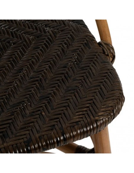 Silla MUKA comedor tropical rústico en ratán y madera