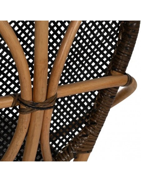 Silla MUKA comedor tropical rústico en ratán y madera