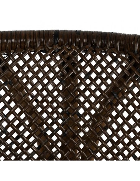 Cadeira de jantar tropical rústica MUKA em rattan e madeira