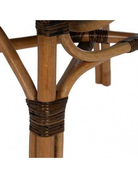 Silla MUKA comedor tropical rústico en ratán y madera