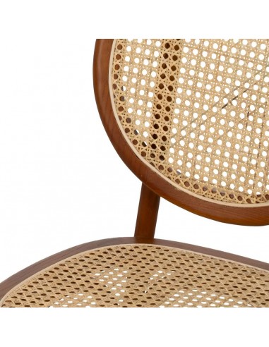 Cadeira medalhão Thonet em madeira de vime cor...
