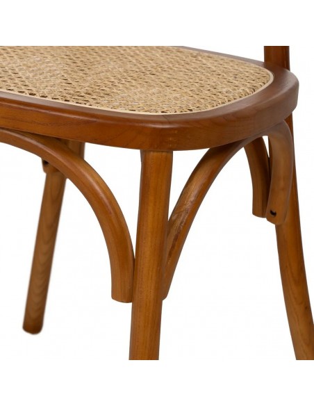 Cadeira medalhão Thonet em madeira de vime cor de mel