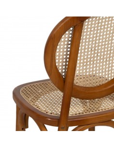 Cadeira medalhão Thonet em madeira de vime cor de mel 2