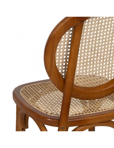 Cadeira medalhão Thonet em madeira de vime cor de mel