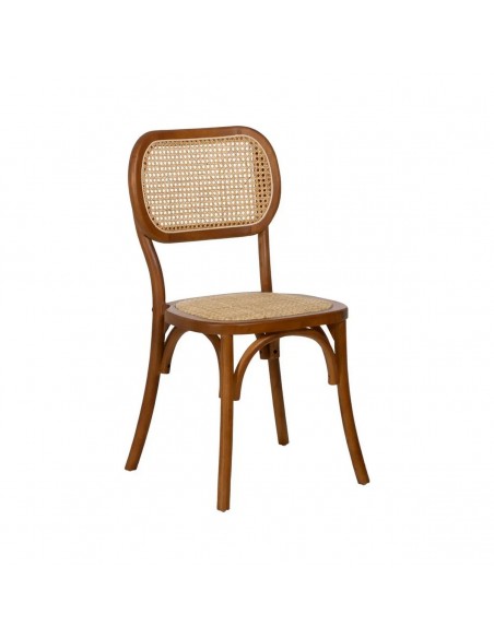 Silla de ratán colonial REXT en madera color miel