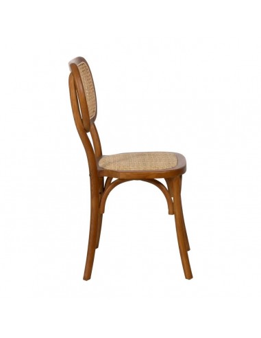 Silla de ratán colonial REXT en madera color miel