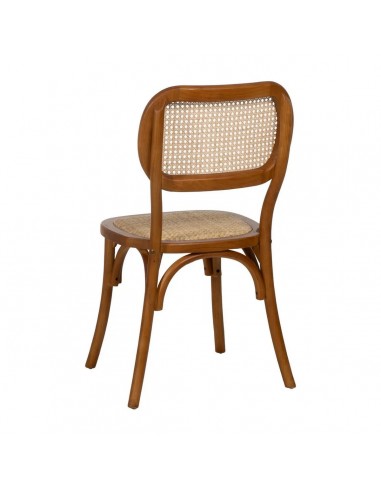 Silla de ratán colonial REXT en madera color miel