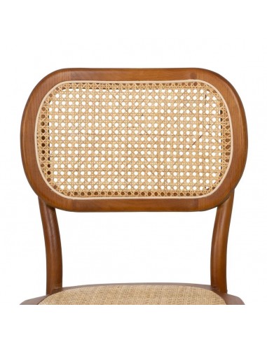 Silla de ratán colonial REXT en madera color miel