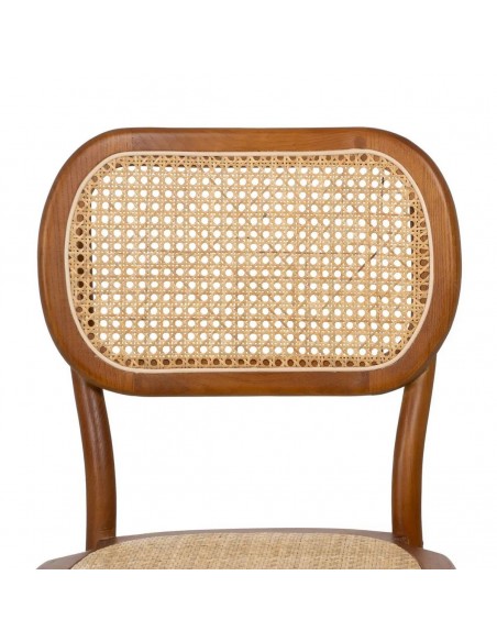 Silla de ratán colonial REXT en madera color miel