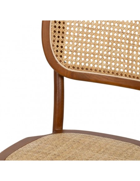 Silla de ratán colonial REXT en madera color miel