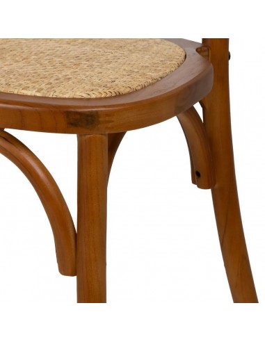 Silla de ratán colonial REXT en madera color miel