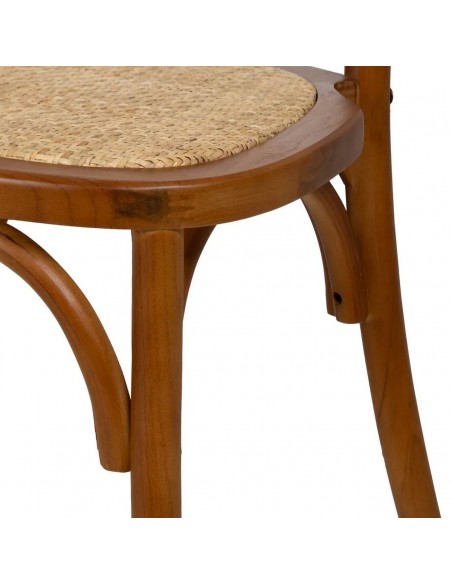 Silla de ratán colonial REXT en madera color miel