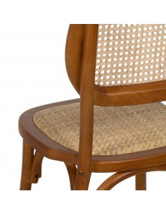 Silla de ratán colonial REXT en madera color miel 2