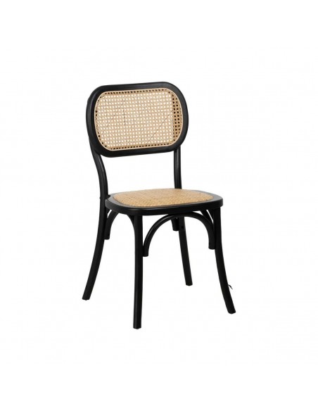 Silla de ratán colonial REXT en madera color negro