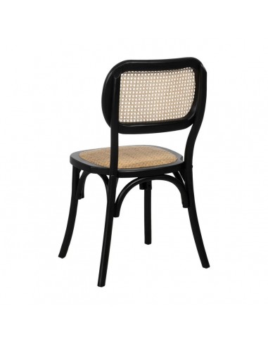 Silla de ratán colonial REXT en madera color negro