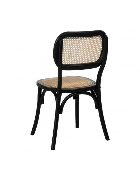 Silla de ratán colonial REXT en madera color negro