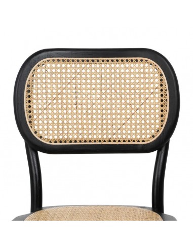 Silla de ratán colonial REXT en madera color negro