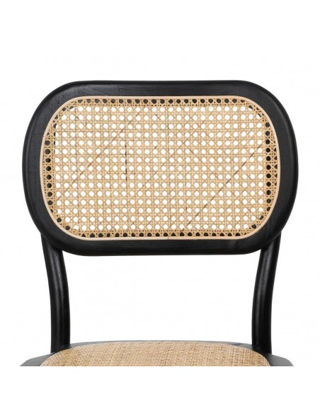 Silla de ratán colonial REXT en madera color negro