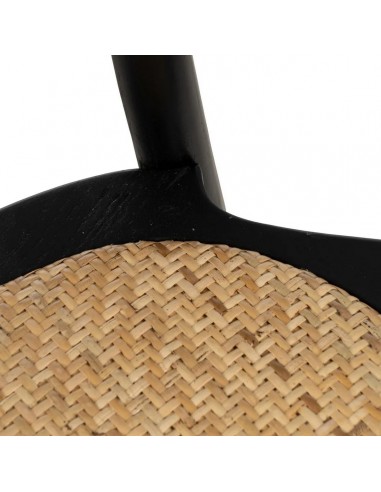 Silla de ratán colonial REXT en madera color negro